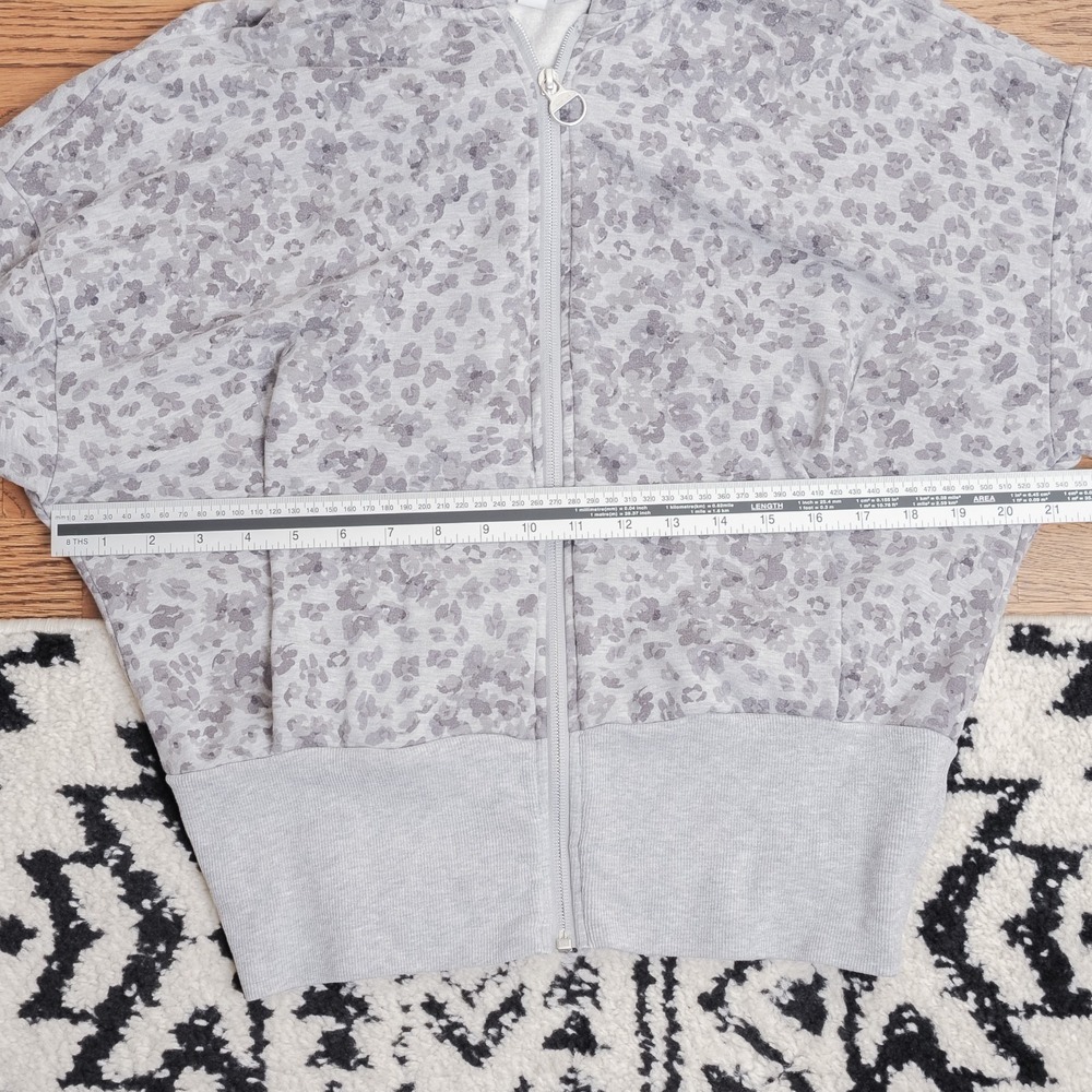 Athleta Heather Gray Leopard-Print Zip Hoodie - Picture 8 of 11